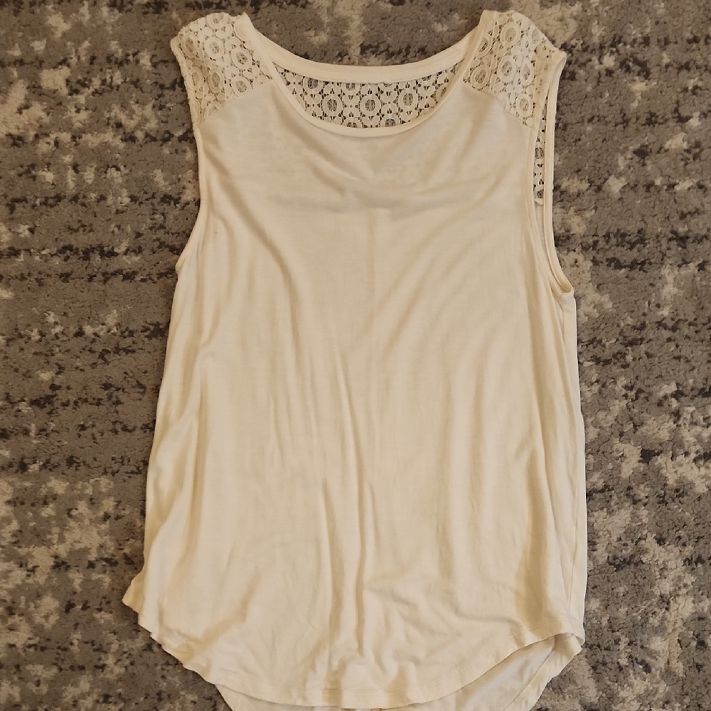 Elegant Cream Lace Shoulder Women's Top